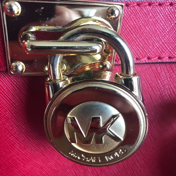 Michael Kors red Hamilton tote purse - Picture 5 of 8